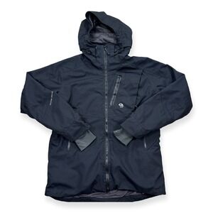 Mountain Hardwear Snowboard Jacket Men's Large Recco Black Zip Up Hooded Winter